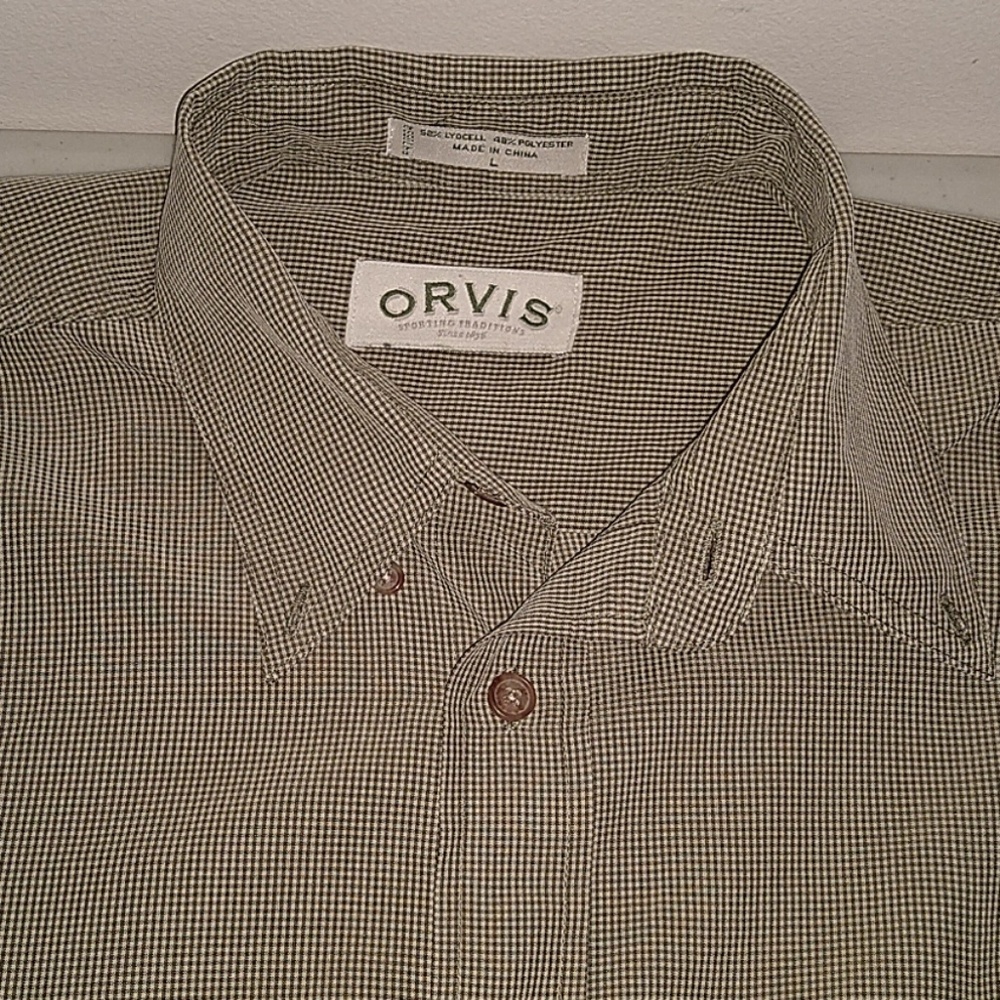 Orvis button down size L lycocell and polyester